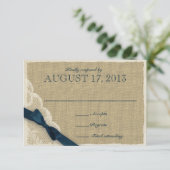 Antiek Lace en Navy Country Response Kaart (Staand voorkant)