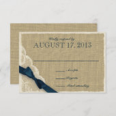 Antiek Lace en Navy Country Response Kaart (Voorkant / Achterkant)