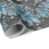 ANTIEK LACE GIFT-WRAP MET BUTTERFLIES IN BLAUW CADEAUPAPIER (Rol Hoek)