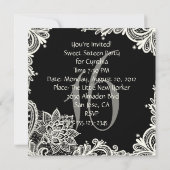 Antiek Lace Green Sweet Sixteen Party-uitnodiging Kaart (Achterkant)