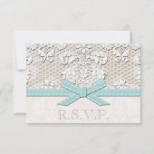 Antiek Lace look RSVP Wedding Response Cards (Voorkant)