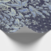 ANTIEK LACE PATROON GIFT WRAPPER IN BLAUW CADEAUPAPIER (Hoek)