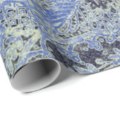 ANTIEK LACE PATROON GIFT WRAPPER IN BLAUW CADEAUPAPIER (Rol Hoek)