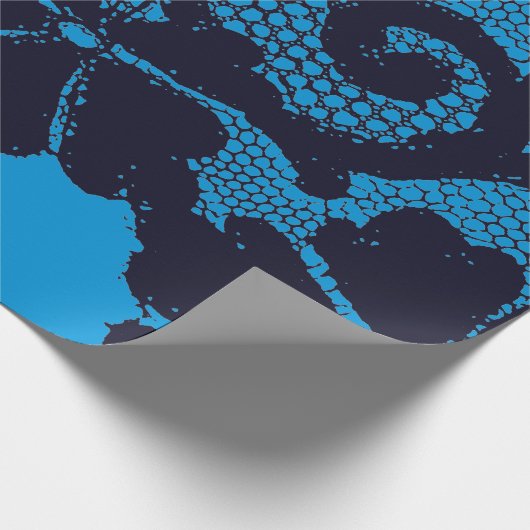 ANTIEK LACE PATROON GIFT WRAPPING MET BLUE CADEAUPAPIER (Hoek)