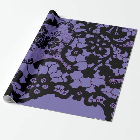 ANTIEK LACE PATROON IN PAARS GIFT WRAPPINGSPAPIER CADEAUPAPIER (Uitgerold)