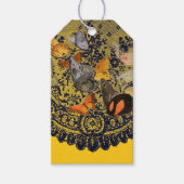 ANTIEK LACE PATTERN IN ZWARTE GIFT-LABELS CADEAULABEL (Voorkant)