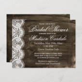 Antiek Lace Rustic Vrijgezellenfeest nodigt Briefk Uitnodiging Briefkaart (Voorkant / Achterkant)