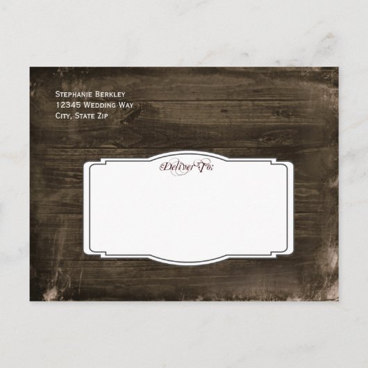 Antiek Lace Rustic Vrijgezellenfeest nodigt Briefk Uitnodiging Briefkaart (Achterkant)