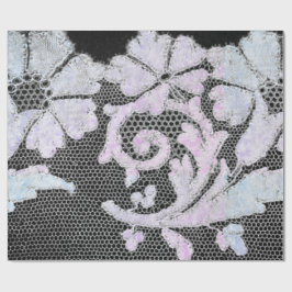 ANTIEK LACE ZWARTE EN BLAUWE WRAPPINGSPAPIER CADEAUPAPIER