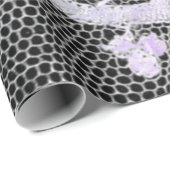 ANTIEK LACE ZWARTE EN BLAUWE WRAPPINGSPAPIER CADEAUPAPIER (Rol Hoek)