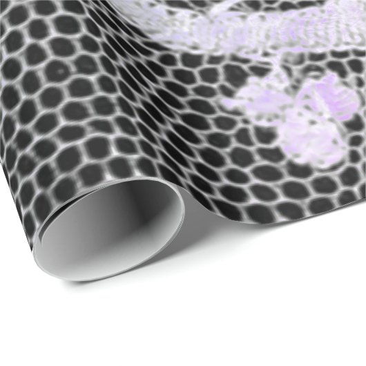 ANTIEK LACE ZWARTE EN BLAUWE WRAPPINGSPAPIER CADEAUPAPIER (Rol Hoek)