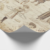 Antiek  Lady Meisje Mode Cadeaupapier (Hoek)