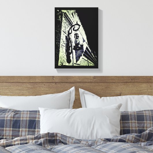 Antiek lamp canvas afdruk (Insitu (Slaapkamer))
