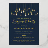 Antiek lampen met aangrijpende lichtbundel folie uitnodiging (Voorkant)