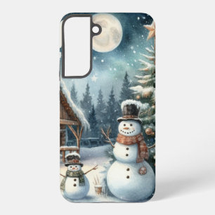 Antiek/Landelijk/Sneeuwman/Kerstmis Samsung Galaxy Hoesje