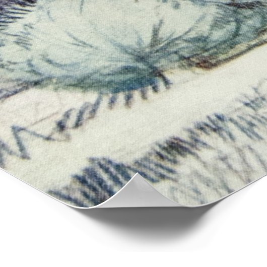  Antiek landschap Waterverf Le Puy Frankrijk Poster (Hoek)