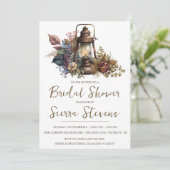 Antiek Lantaarn en Herfst Bouquet Vrijgezellenfees Kaart (Staand voorkant)