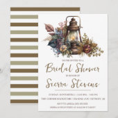 Antiek Lantaarn en Herfst Bouquet Vrijgezellenfees Kaart (Voorkant / Achterkant)