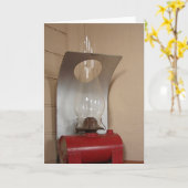 Antiek lantaarn in de trein kaart (Gele Bloem)