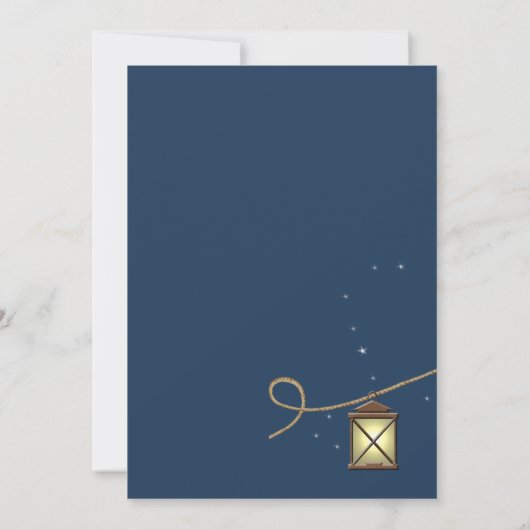 Antiek lantaarns en sterren bruiloft kaart (Achterkant)
