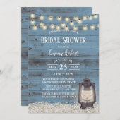 Antiek Lantern Rustic Dusty Blue Vrijgezellenfeest Kaart (Voorkant / Achterkant)