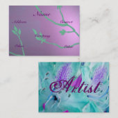 Antiek lavender Blue Floral Delight Visitekaartje (Voorkant / Achterkant)