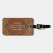 Antiek leder (aanpasbaar) bagagelabel (Voorkant horizontaal)