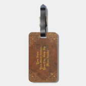 Antiek leder (aanpasbaar) bagagelabel (Achterkant verticaal)
