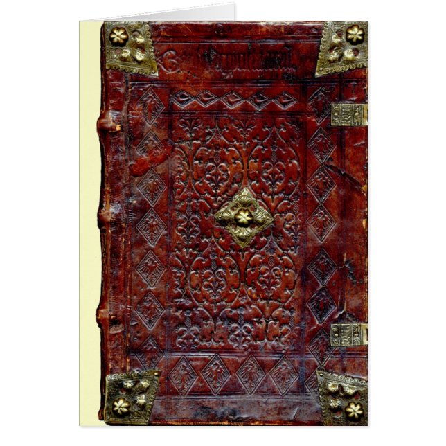 Antiek leder Boek Bibliopfiel (Voorkant)