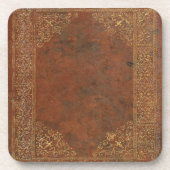 Antiek leder drankjes onderzetter (Voorkant)