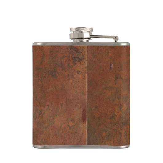 Antiek leder Kijk uit met Initialen Heupfles (Achterkant)