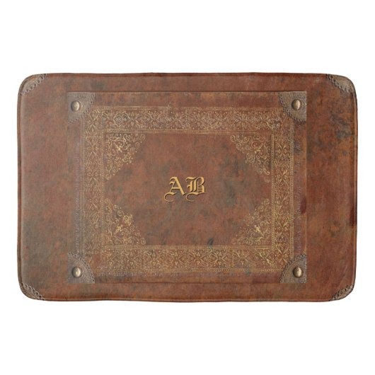 Antiek leder met (of zonder) Initialen Badmat (Voorkant)