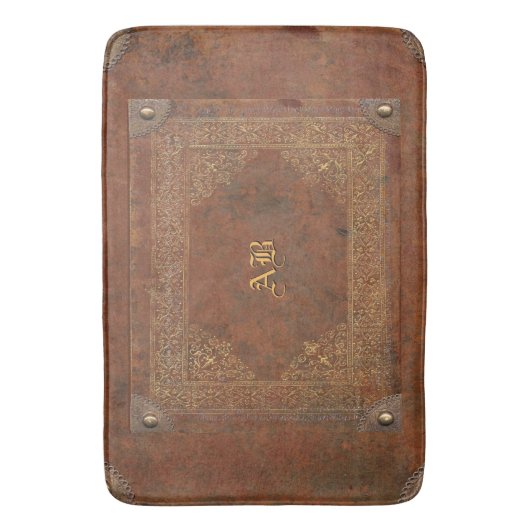 Antiek leder met (of zonder) Initialen Badmat (Voorkant Verticaal)