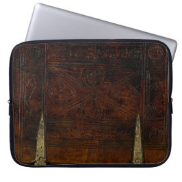 Antiek leder met remsloten laptop sleeve
