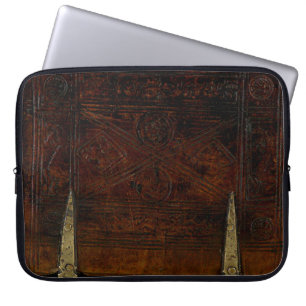 Antiek leder met remsloten laptop sleeve