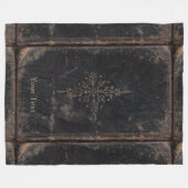Antiek leder van het goudblad fleece deken (Voorkant (Horizontaal))