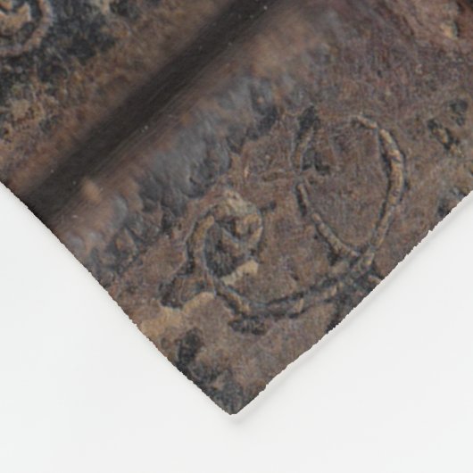 Antiek leder van het goudblad fleece deken (Hoek)