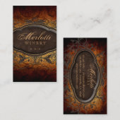  Antiek leder Visitekaartje (Voorkant / Achterkant)