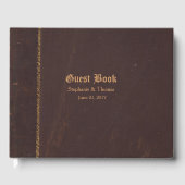 Antiek leder Weddenschap Gastenboek (Voorkant)