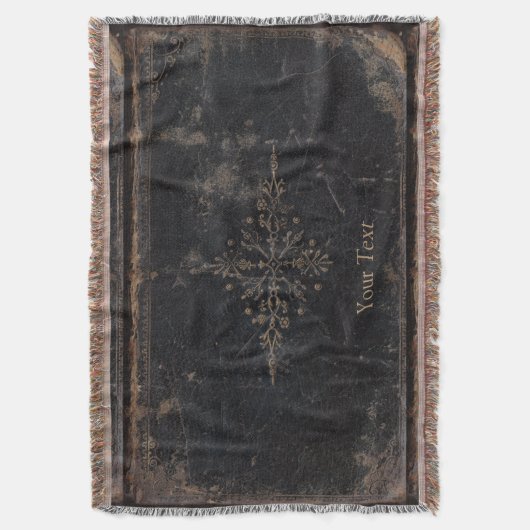 Antiek lederboek met Gold Leaf Deken (Voorkant Verticaal)