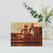 Antiek lederboeken briefkaart (Staand voorkant)