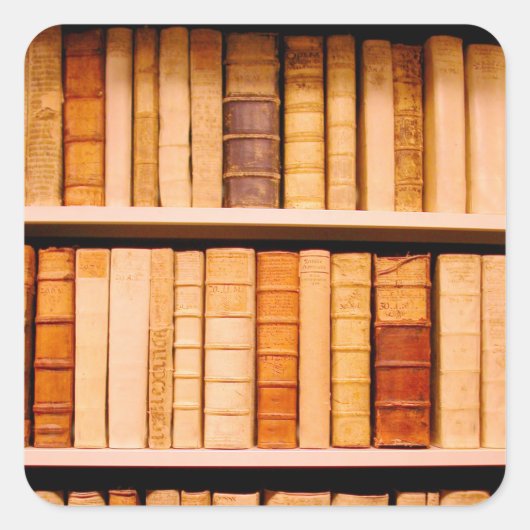 Antiek lederen bindingsboeken uit de 17e eeuw vierkante sticker (Voorkant)