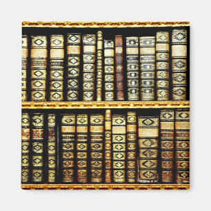 Antiek  lederen boeken Patroon Magneet