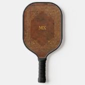 Antiek lederen look (aanpasbaar) pickleball paddle (Achterkant)