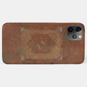 Antiek lederen telefoontas met Initialen Case-Mate iPhone Case (Achterkant (horizontaal))