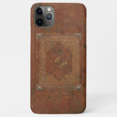 Antiek lederen telefoontas met Initialen Case-Mate iPhone Case (Achterkant)
