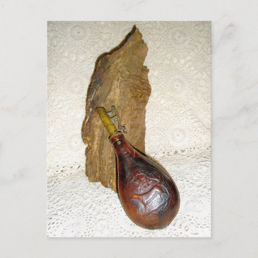 Antiek lederfles briefkaart (Voorkant)