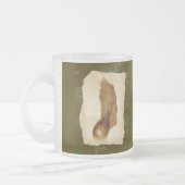 Antiek lederfles matglas koffiemok (Links)