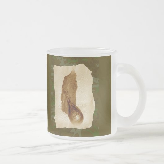 Antiek lederfles matglas koffiemok (Rechts)