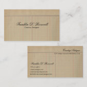  Antiek Ledger Visitekaartje (Voorkant / Achterkant)